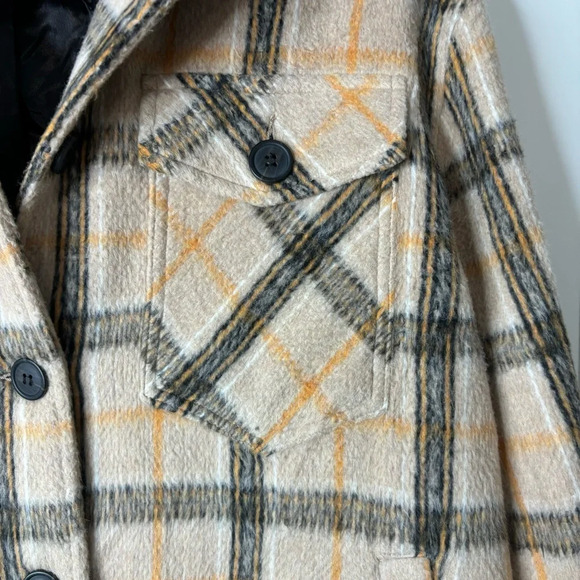 Sebby Jacket Shacket Chore Coat Plaid Pockets Lined Wool Blend Fall Barn Nature - Picture 7 of 10